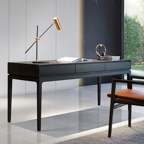 意式轻奢书桌极简办公桌工作台