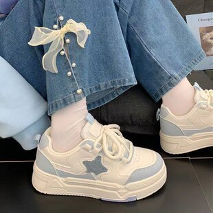 高颜值粉色厚底小白鞋 子 女春季 校园风百搭学生ins潮休闲板鞋