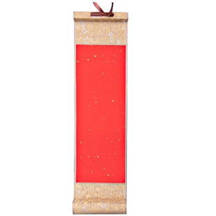 仙景蜡染迷你卷轴挂轴小号空白手写卷轴熟半生半熟书法国画纸蜡染复古禅意挂画便携款毛笔书画作品纸专用