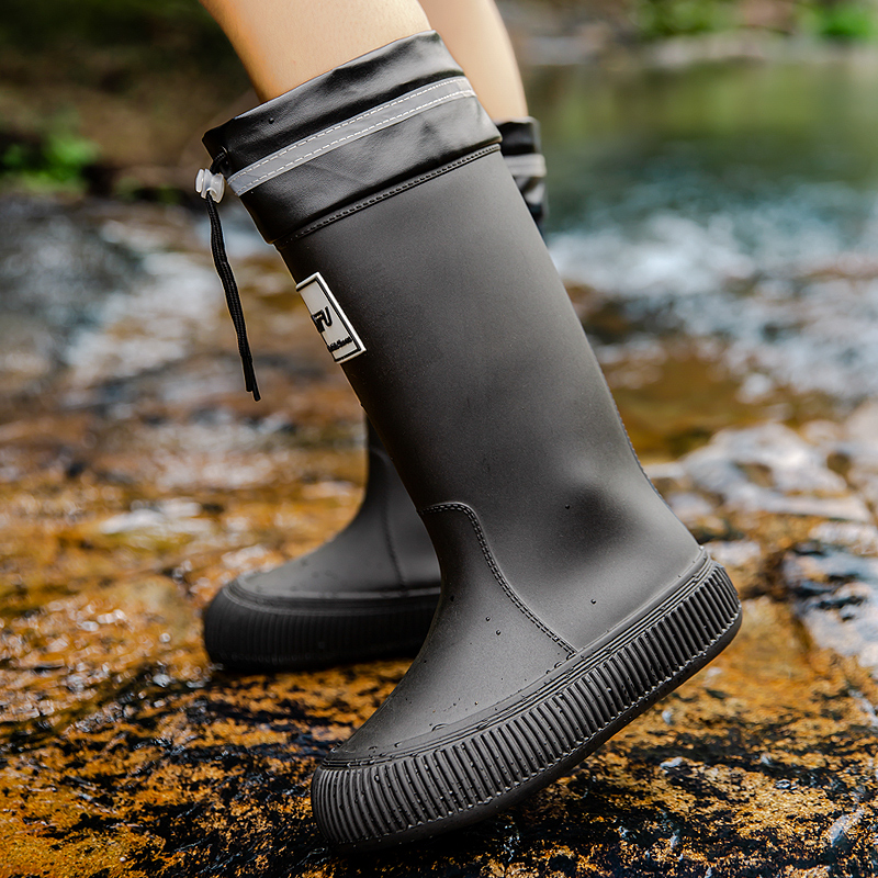 女士户外防水防滑加棉保暖雨靴
