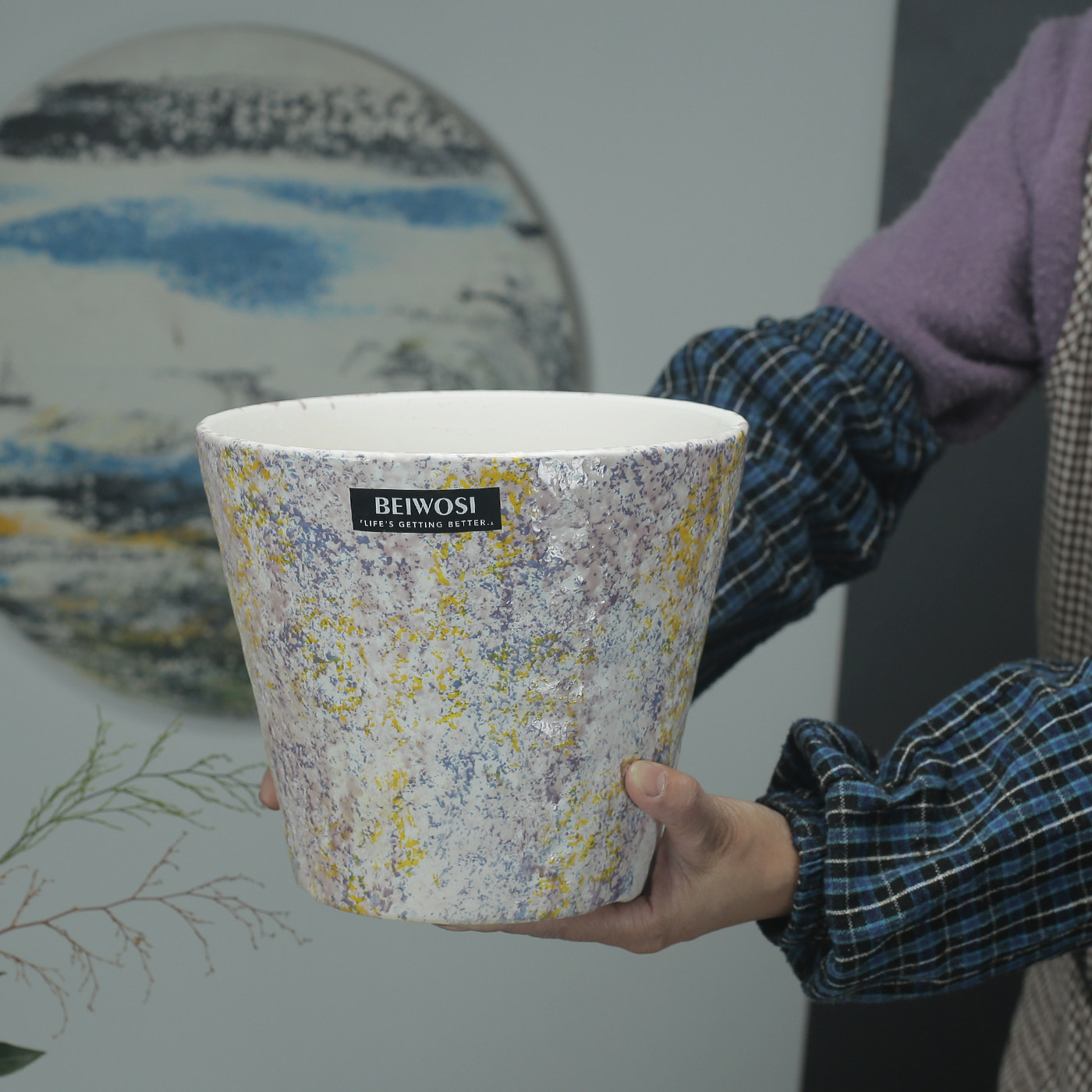 艺术绣球茉莉花专用花盆绿植盆栽图片