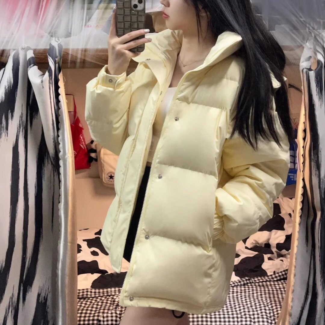 中戏短款羽绒服女2026新款白鸭绒加厚面包服学生小个子外套
