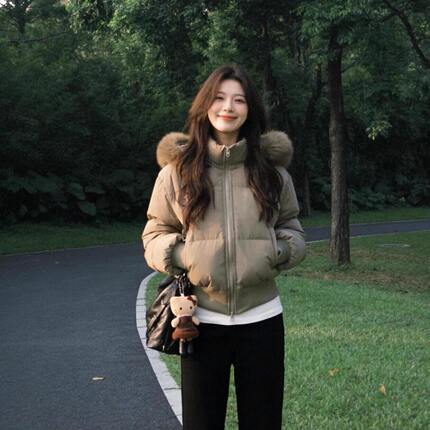 超好看爆款收腰90白鸭绒羽绒服女短款2026新款加厚小个子高腰外套