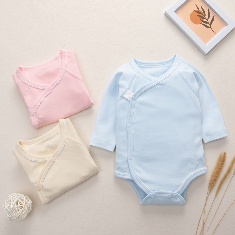 奥莱清仓新生婴儿衣服初生宝宝无骨包屁衣春秋季纯棉连体衣三角哈