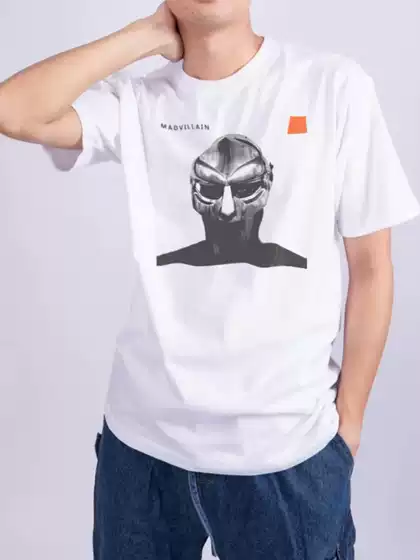 Hip Hop Rapper Mf Doom Printed T-Shirt, Pure Cotton, Hip Hop, Loose Fit, Unisex, Customizable, Heavyweight