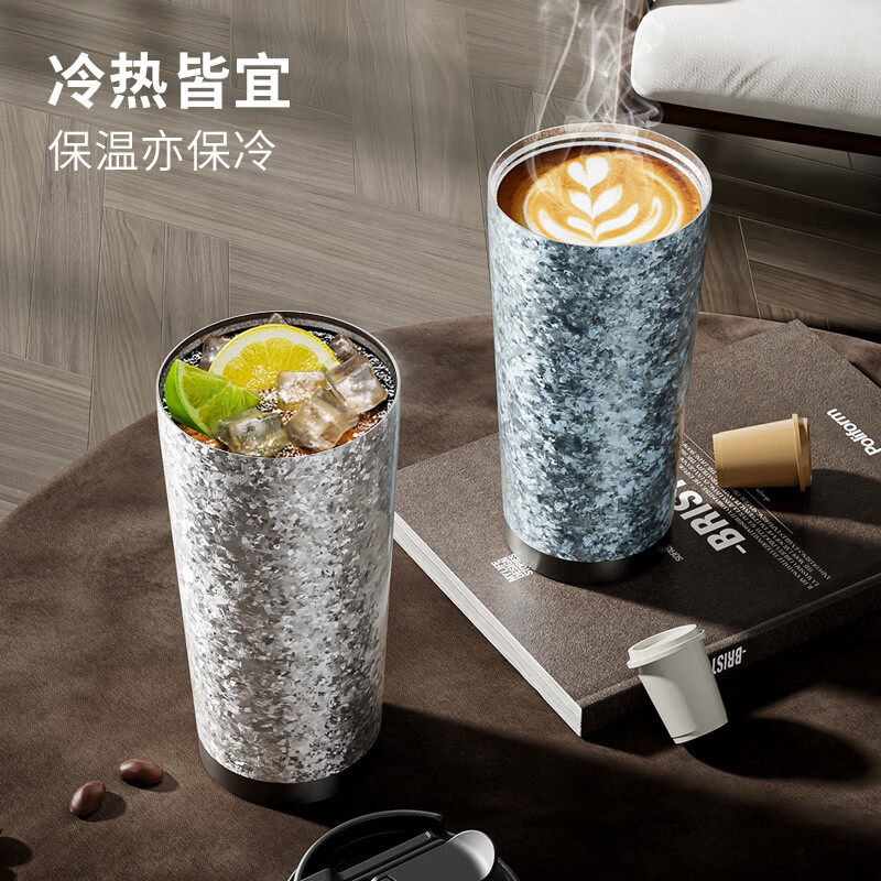 纯钛咖啡杯双饮高颜值双层全钛