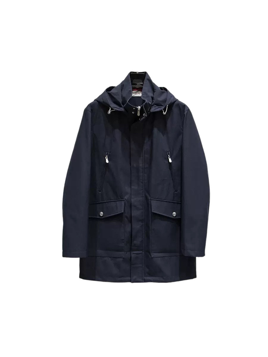 NEW BC老钱风时尚与实用的结合 秋冬轻型商务宽松连帽中长款风衣