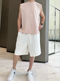 SS系列麻料短裤百搭无压力松紧腰头不挑身材时尚休闲懒散风男
