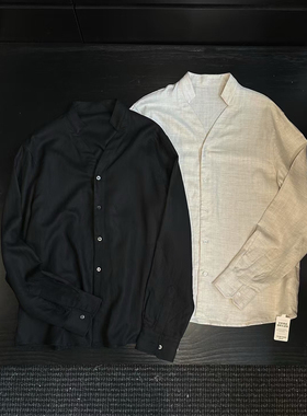 LP系列春夏新品复古小立领亚麻衬衫 领型设计太好看了 商务休闲