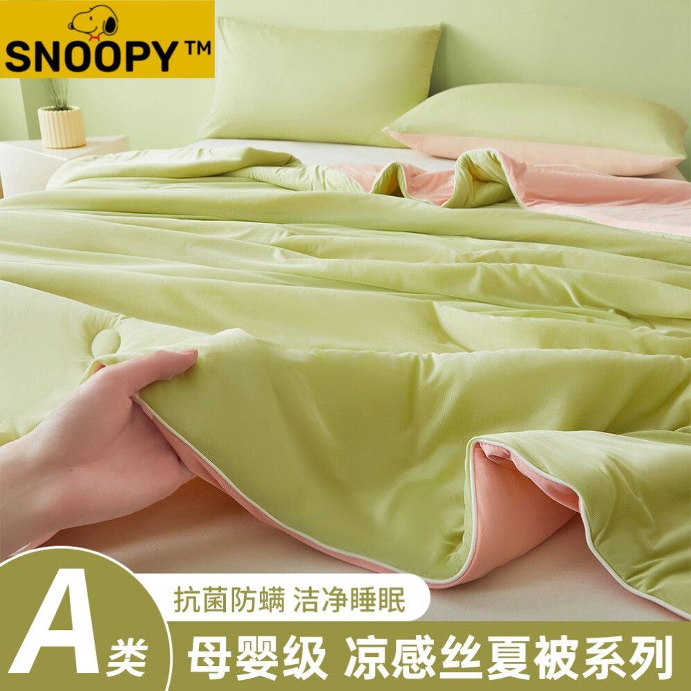 史努比A类冰淇淋凉感西瓜冻冻被子夏凉薄款夏季空调被可机洗双人