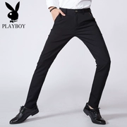 Playboy quần âu nam mùa hè quần mỏng thẳng kinh doanh chuyên nghiệp quần nam không mặc quần dài mỏng - Quần