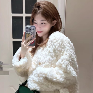 2025千金风毛毛外套女款秋冬皮毛一体轻奢高级感洋气短款皮草上衣