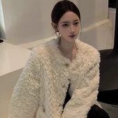 韩系羊羔毛毛外套女款 冬季 千金感皮毛一体高级感轻奢百搭皮草上衣