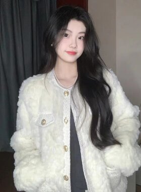 气质韩版羊羔毛绒宽松高级感皮草