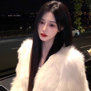 时尚 皮毛一体年轻款 保暖环保皮草 外套女秋冬季 气质千金感毛毛短款