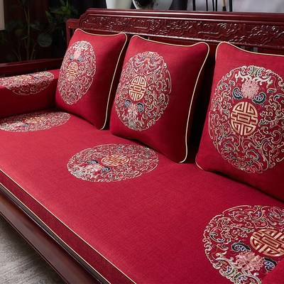新中式红a木沙发坐垫海绵专用垫子定制实木椅椰棕沙发垫四季罗汉