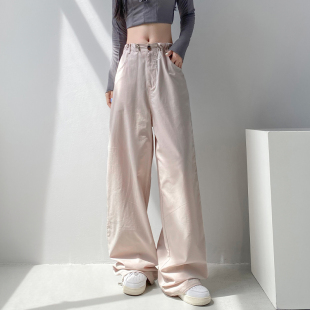 阔腿裤女早秋2024新款大码胖mm高腰抽绳休闲裤宽松显瘦垂感阔腿裤