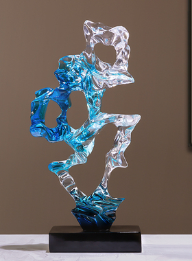 现代轻奢太湖石玄关摆件办公室艺术品客厅装饰品电视柜招财工艺品