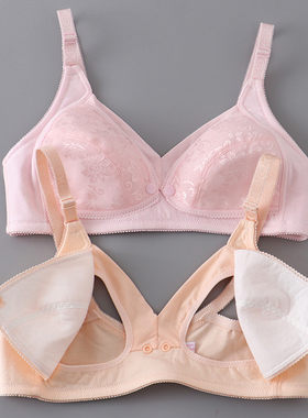 全罩杯纯棉哺乳文胸孕妇内衣怀孕期专用产后女夏季薄款无海绵胸罩