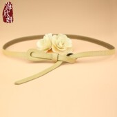 腰带女真皮装 饰配裙子文艺简约打结细牛皮腰链夏季 百搭收腰小皮带