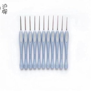 不锈钢手工制作编织套装 沪牌新款 防u滑柄钩针 塑料柄 工具 钩针