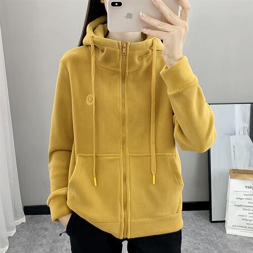 奥粒绒连帽抓绒衣外套女2u024秋冬加厚保暖卫衣休闲百搭运动上衣