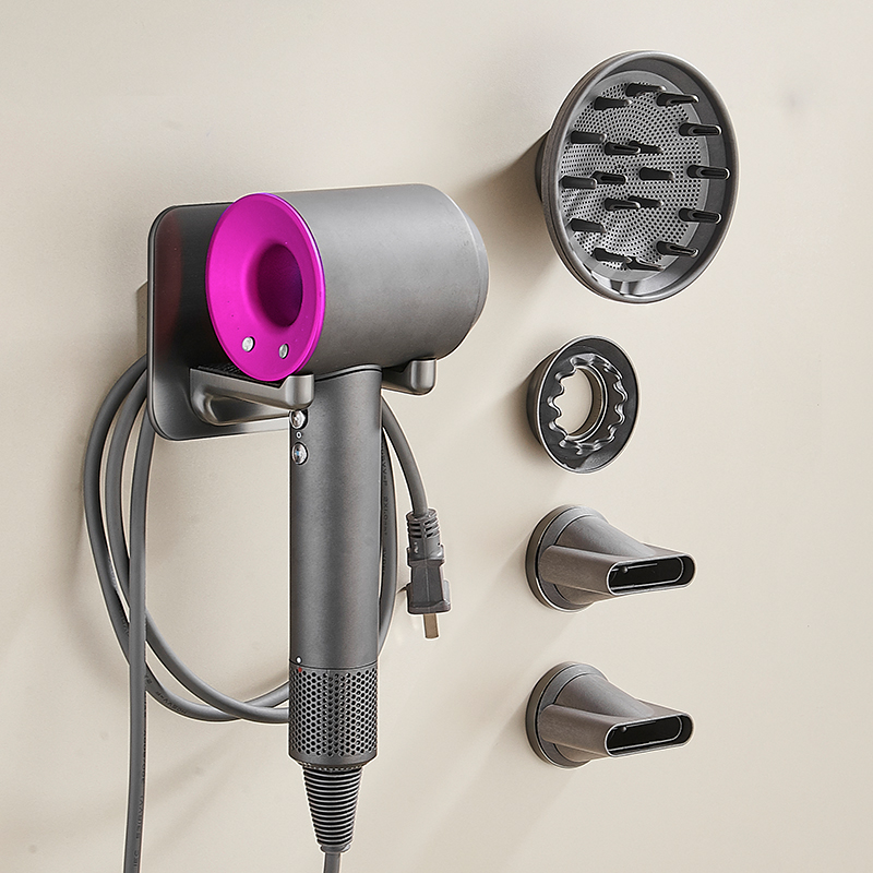 水镀枪灰吹风机置l物架免打孔化妆室徕芬吹风机支架吹风机收纳层