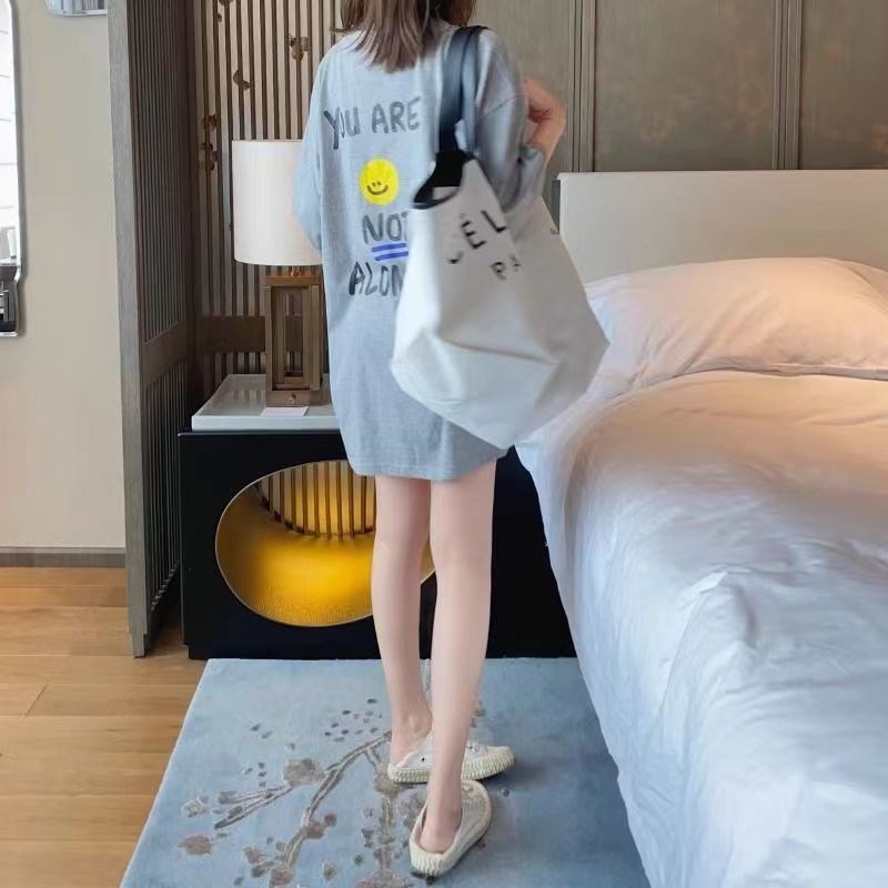 高个子加长版下衣失踪中长款t恤女遮屁股大码200斤欧货大版上衣盖