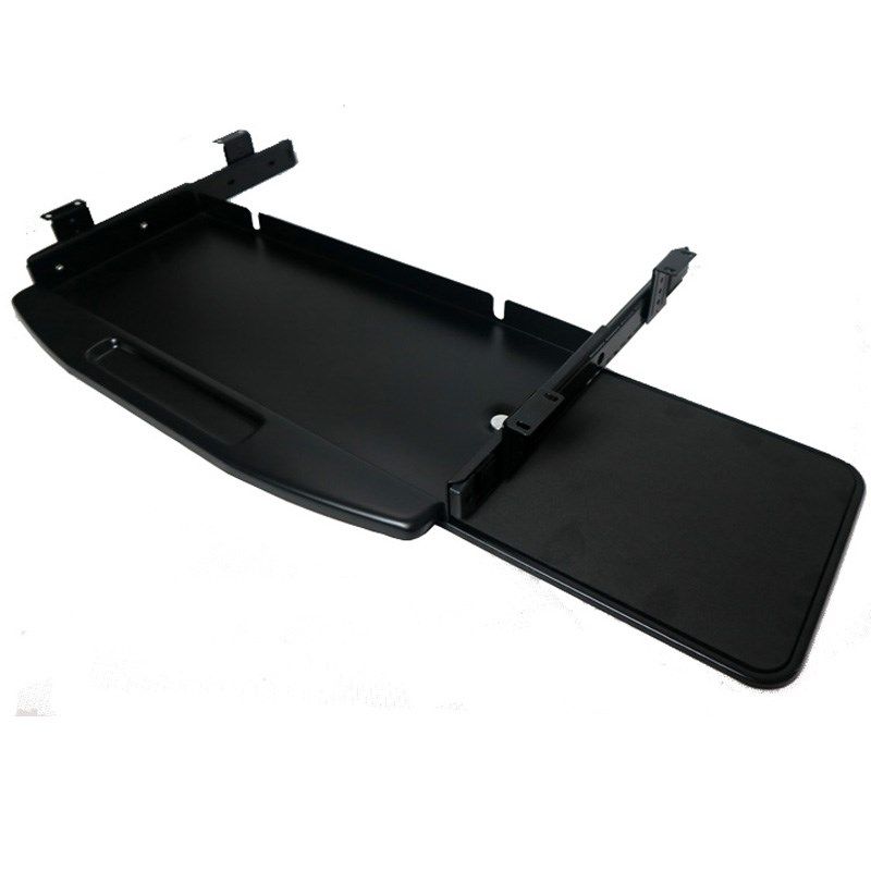 托底钢制键盘架电脑黑白键盘托架静音滚珠导轨滑轨抽屉鼠标垫托盘