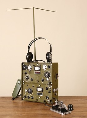 复古怀旧民用无线发报机电报机工艺品创意摆件老式物品装饰道具