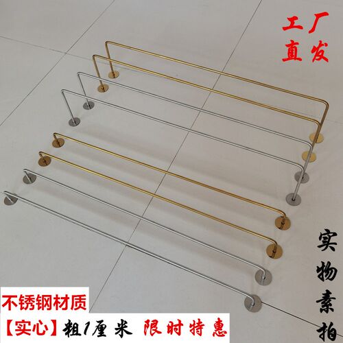 服装店展示架上墙内衣架子不锈钢实心正挂侧挂杆T壁挂式文胸展示
