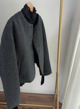 L96189小个子通勤款短款夹棉小外套 短款毛衣大衣女2024冬