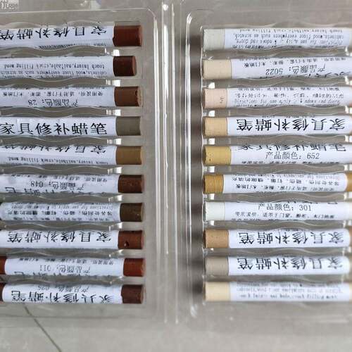 家具修补蜡笔500色科技木地板补漆蜡笔钉眼划痕填坑缝修色油笔