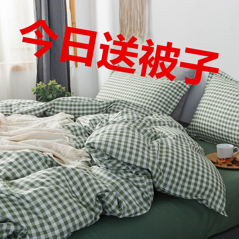 可拆洗被子c四件套全棉纯棉被芯冬带床单被套枕套三件套床上用品4