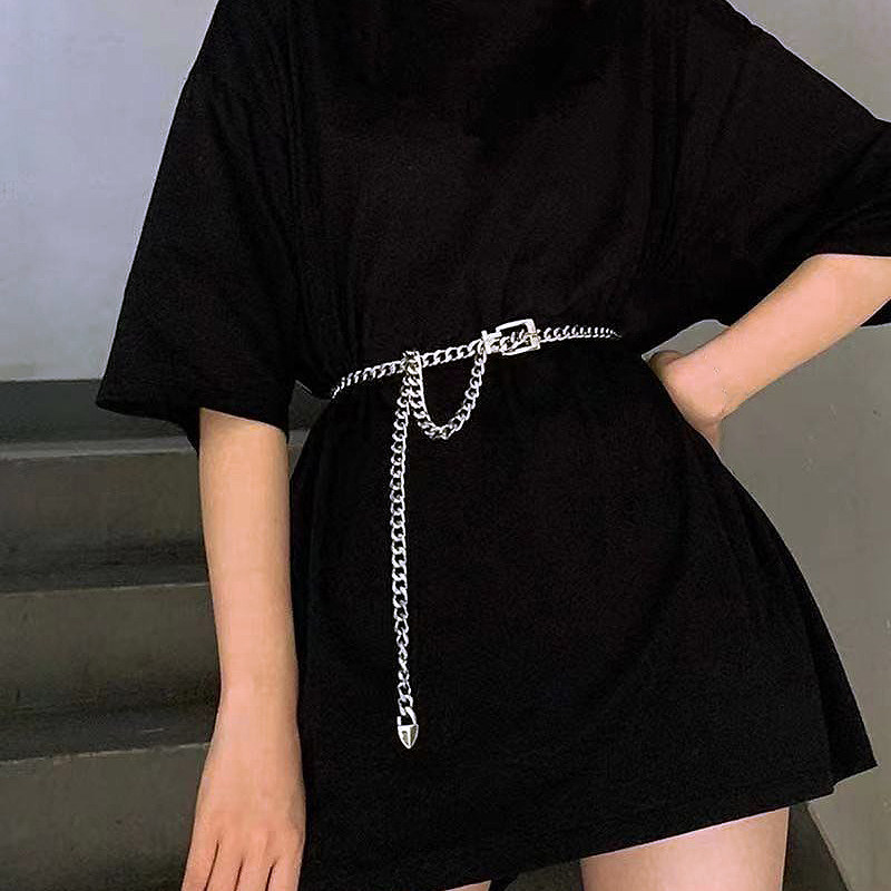 配裙子腰带女夏季简约百搭装饰A连衣裙t恤腰饰韩版金属链条细腰链图片