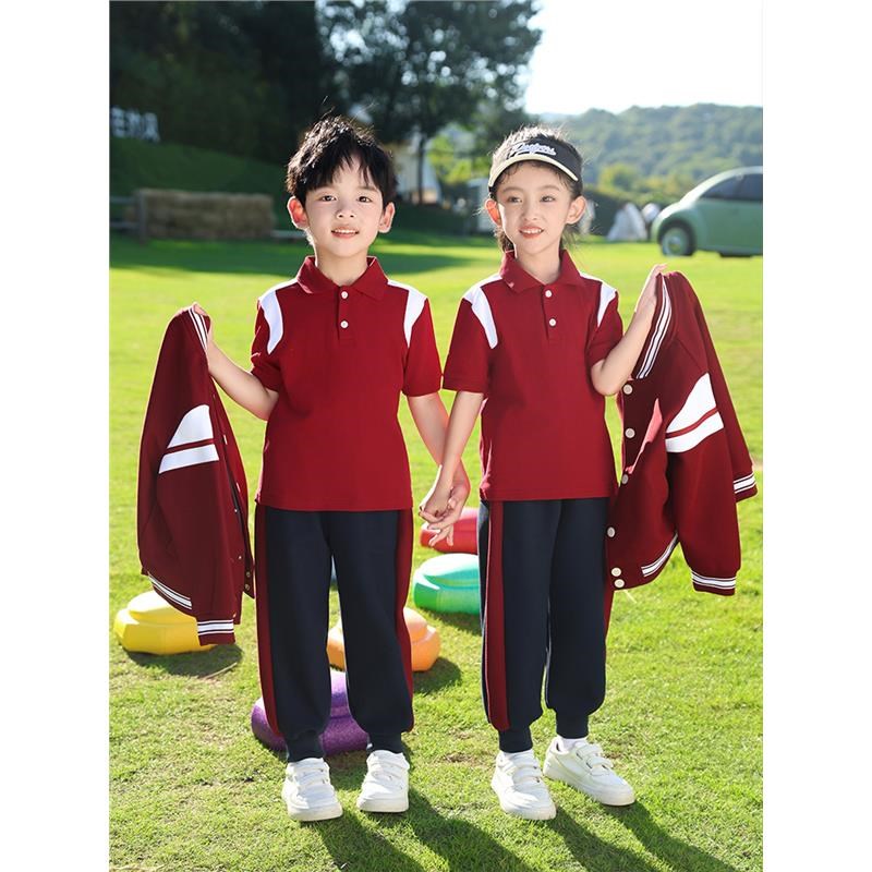幼儿园园服春秋款学院风棒球服一年级校服套装小学生班服三件套