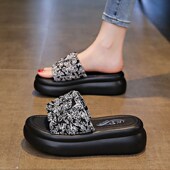 软U底配裙子凉拖鞋 小码 外穿2025年新款 网红爆款 33松糕拖鞋 女夏季