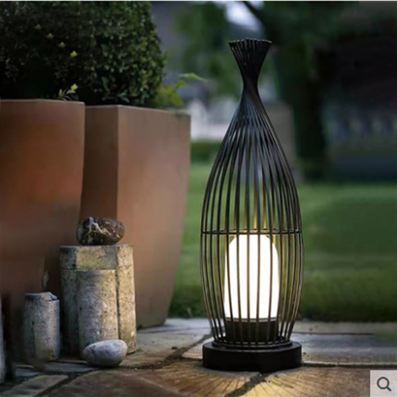 新中式户外鱼尾防水景观庭院装饰灯鸟笼花园别墅院子落地灯草坪灯