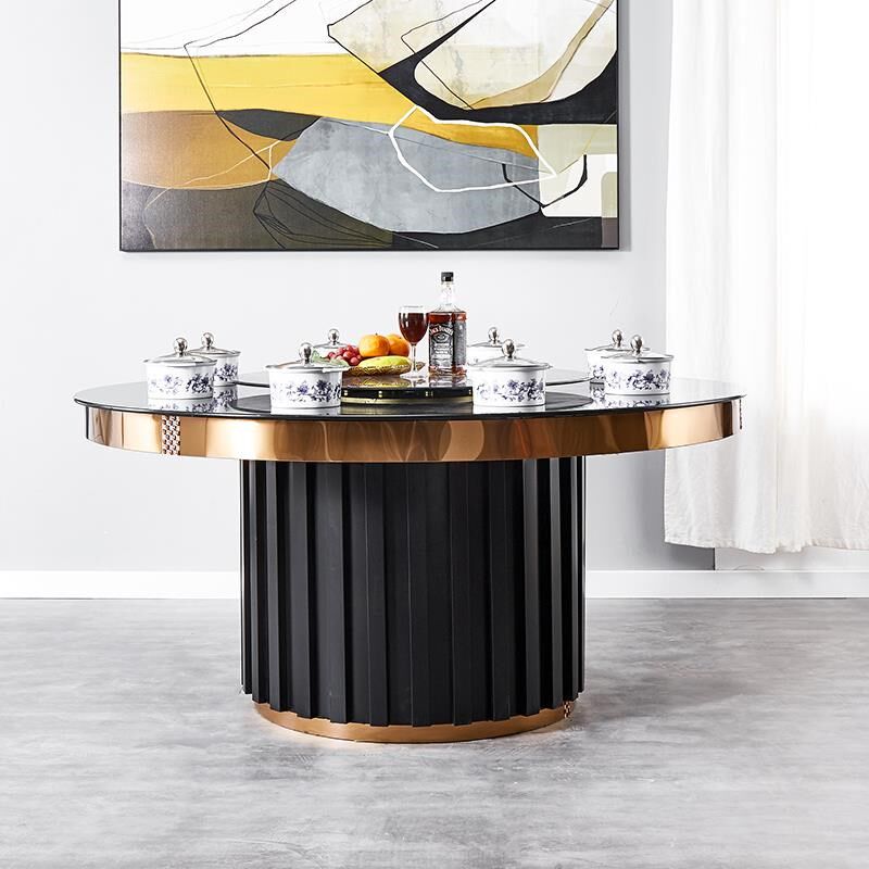 厂家大圆餐桌商用多人小涮锅火锅A桌椅一人一锅小火锅电磁炉一体