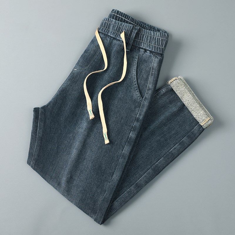 加厚牛仔裤男 秋冬季新品抽绳腰弹力潮流宽松百搭男士裤子长裤,男装,牛仔裤,淘宝优惠券,粉丝福利购,淘宝优惠卷