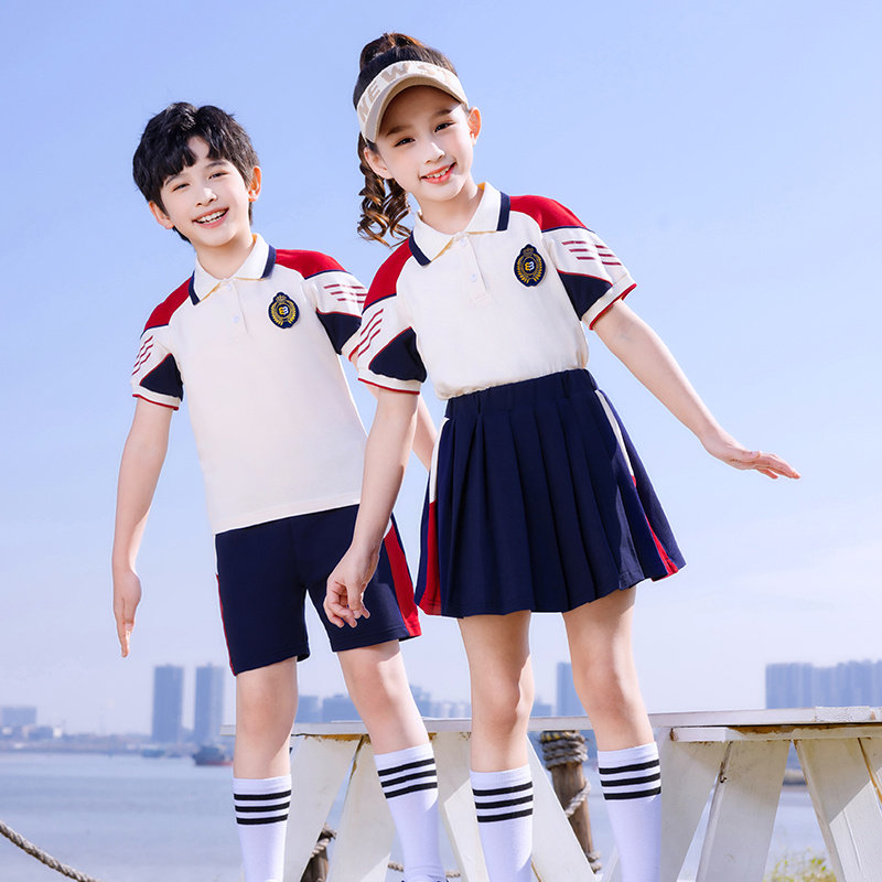 幼儿园园服中小学生校服夏装毕业照英伦儿童班服运动教师短袖套装