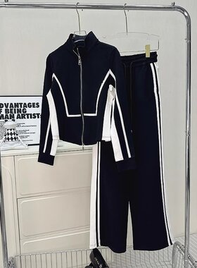 高端休闲运动套装女秋季2023新款时尚减龄气质卫衣阔腿裤两件套潮