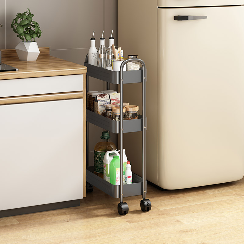 夹缝置物架厨房多功能冰箱缝隙z收纳柜窄小推车可移动调料储物架
