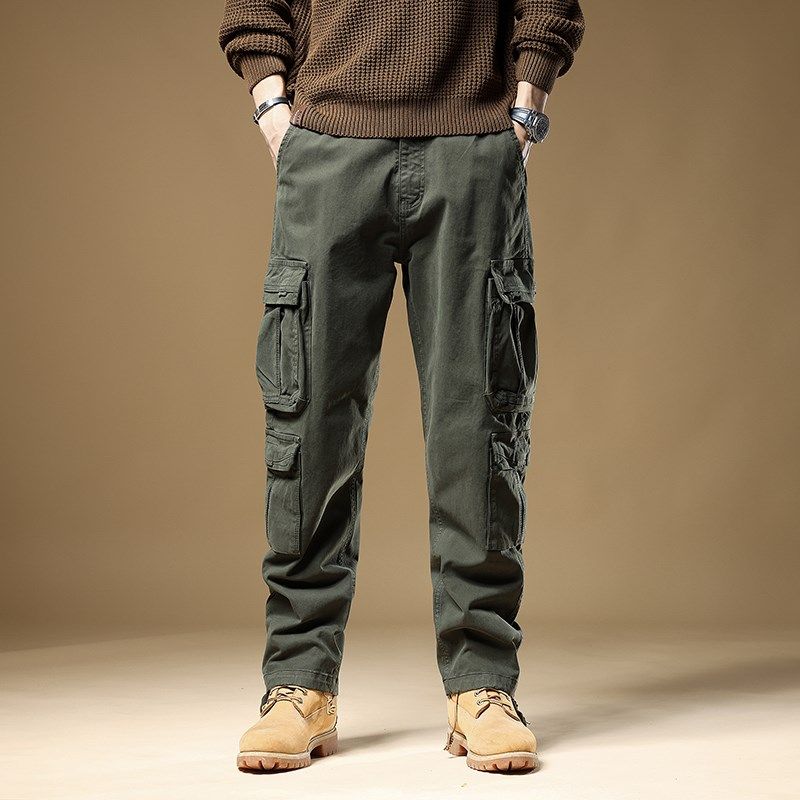 工装裤男士2025秋季宽松直筒长裤男纯棉美式潮牌春秋休闲裤子男款,男装,休闲裤,淘宝优惠券,粉丝福利购,淘宝优惠卷