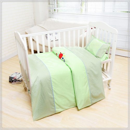 幼儿园被子三件套六件套纯棉被套拼接绣字定做LOGO支持幼儿园定制