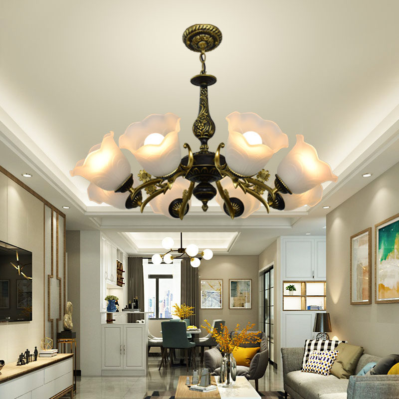 客厅欧式吊灯简约现代饭厅卧室美式田园复古灯具书房铁艺术灯具,家装灯饰光源,客厅吊灯,淘宝优惠券,粉丝福利购,淘宝优惠卷