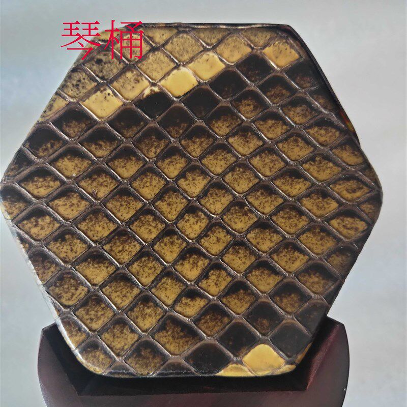 二胡乐器琴桶 紫檀蒙皮二胡桶 手工蒙皮 扁孔 带底座音窗 可选皮