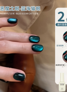 恶魔之眼猫眼指甲油胶2026年新款流行色那片海纯黑色美甲专用套装