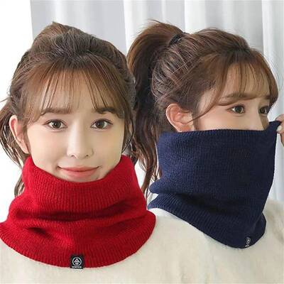 Unisex Solid Cashmere Plush Warm Winter Ring Scarf Women Men