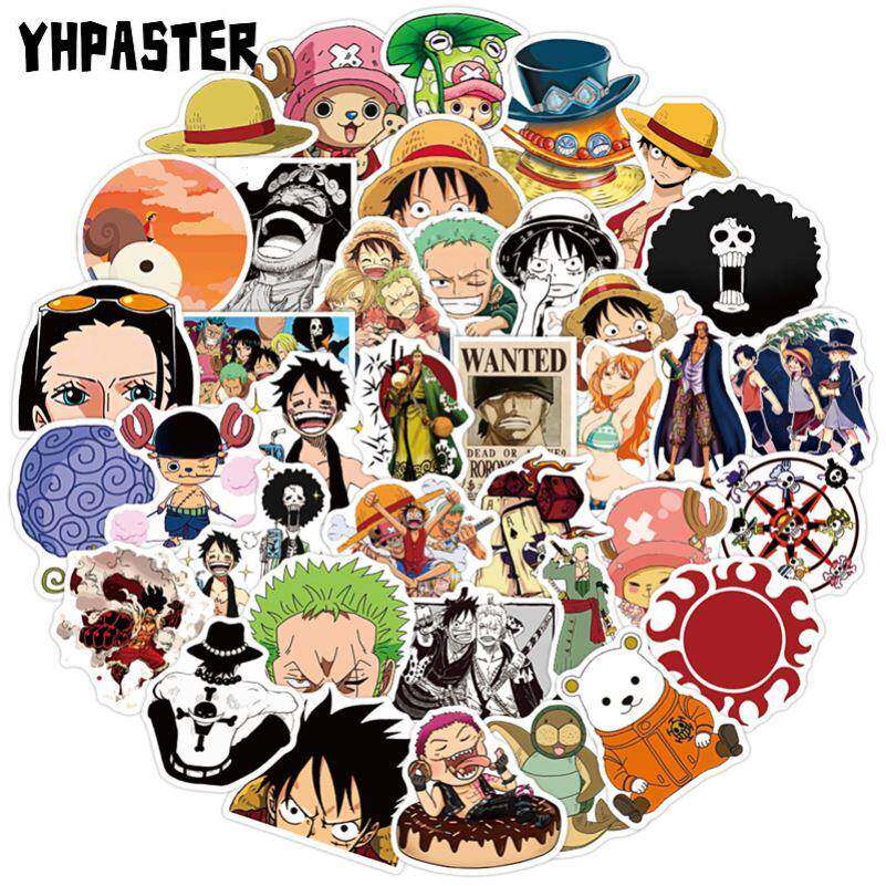 50pcs ONE PIECE Luffy Stickers Anime Sticker Notebook Motorc
